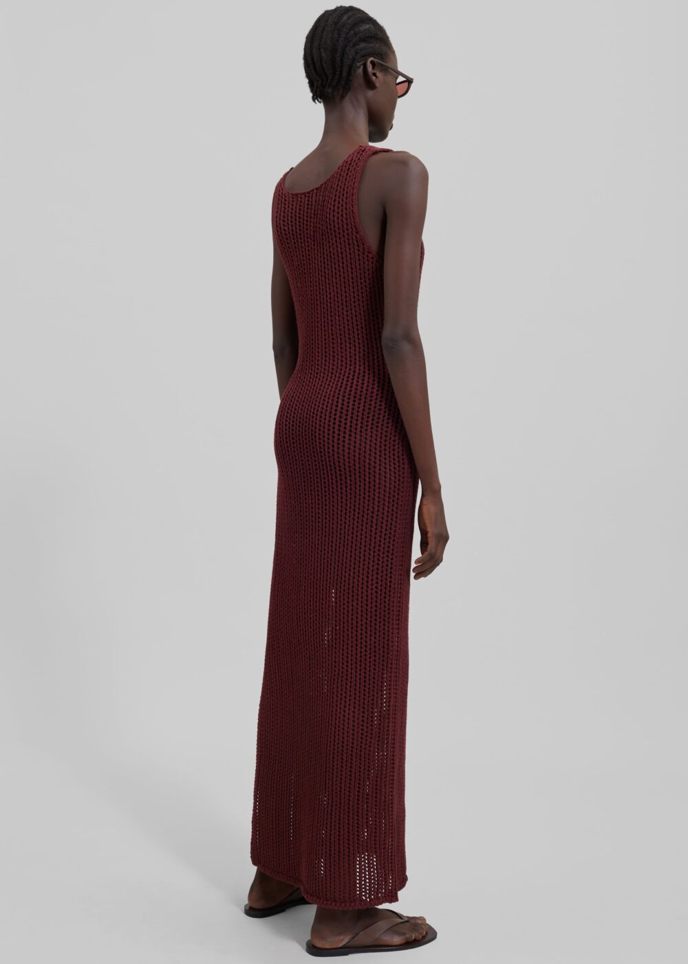 Adrienna Crochet Maxi Dress - Burgundy - Image 11