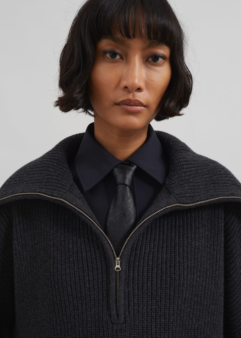 Hazel Oversized Wool Jumper - Dark Grey - Image 13