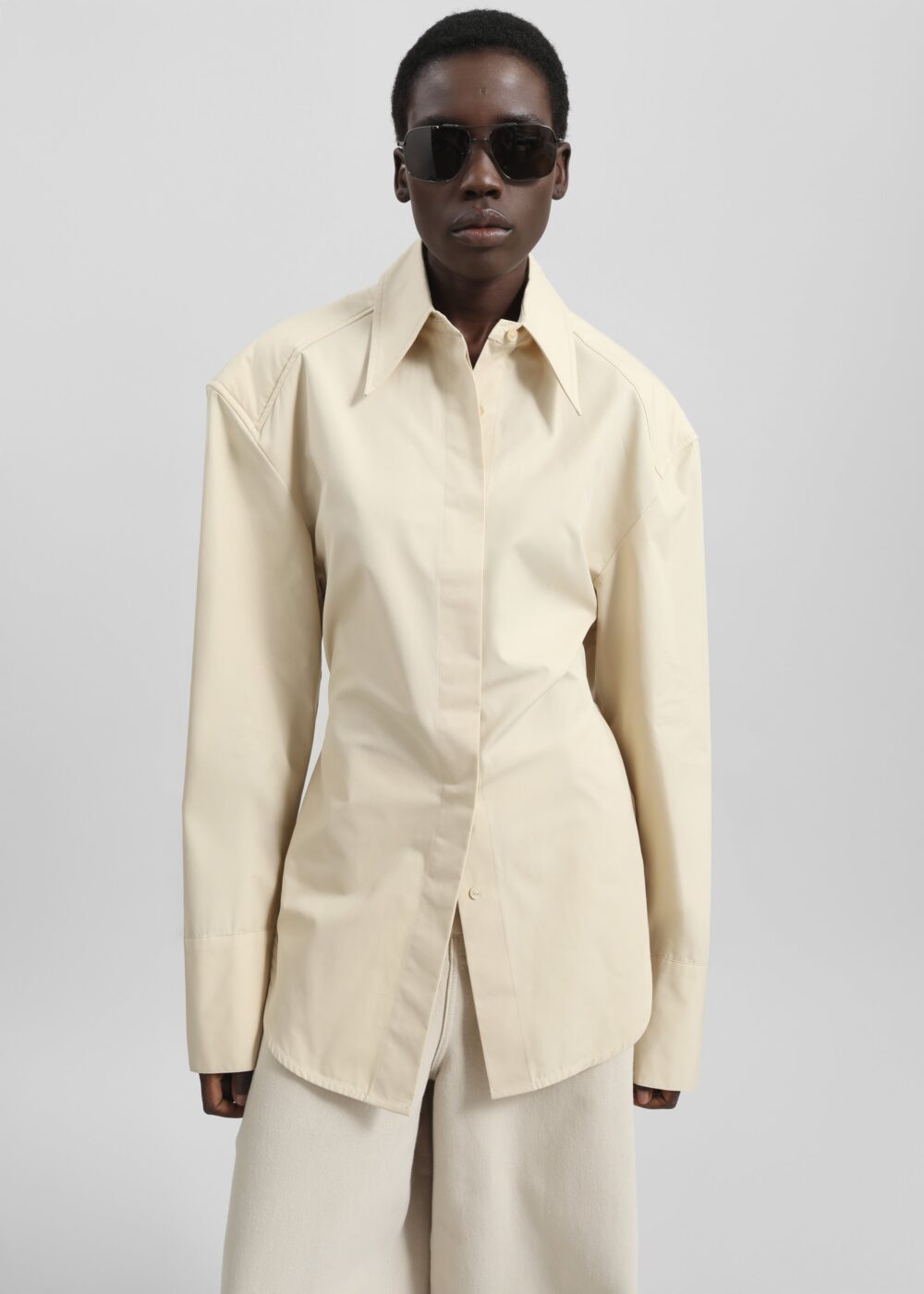 Bec Padded Shirt - Beige - Image 4
