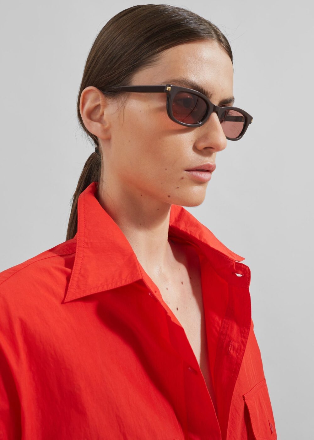 Calren Shirt Dress - Red - Image 5