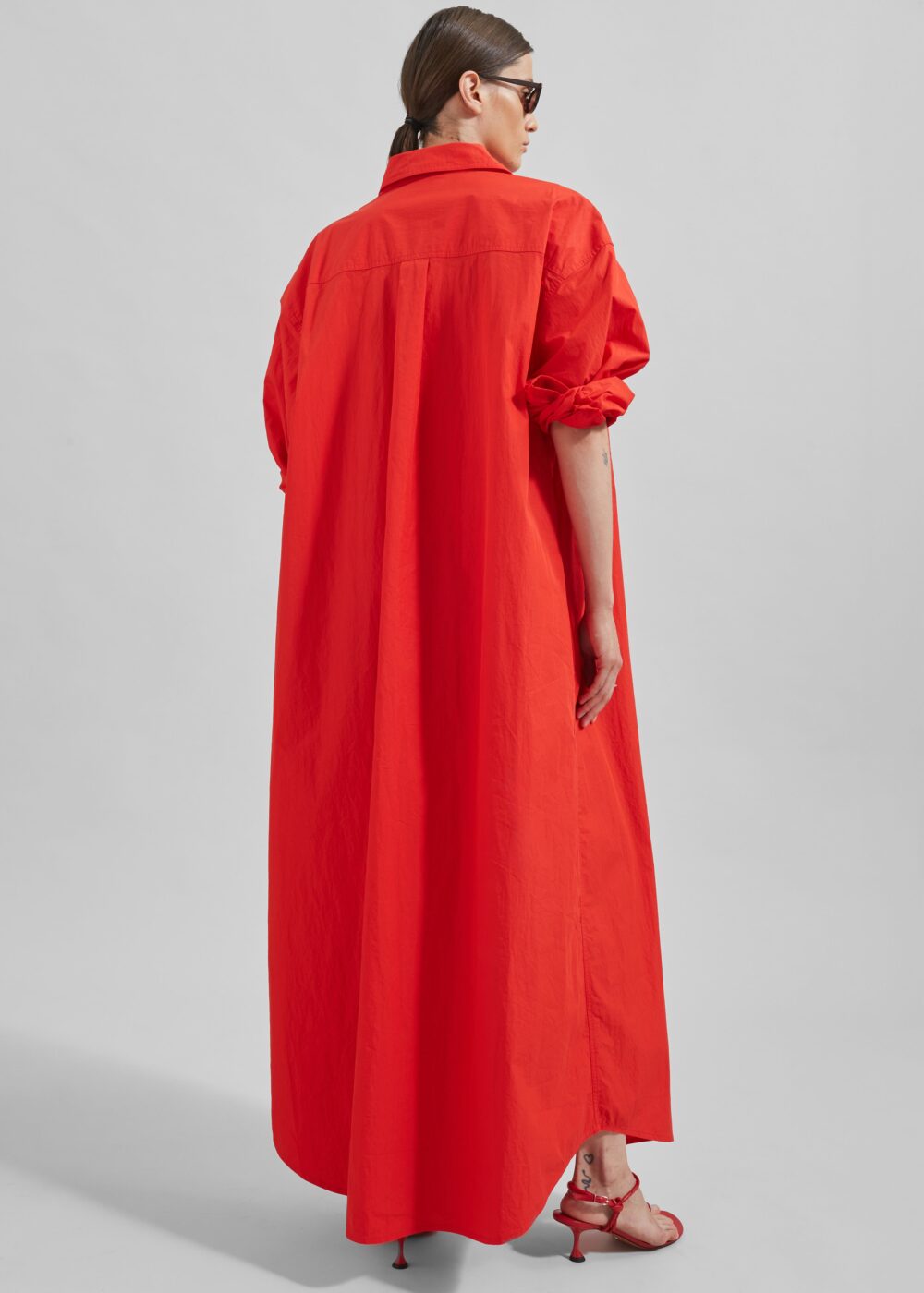 Calren Shirt Dress - Red - Image 7
