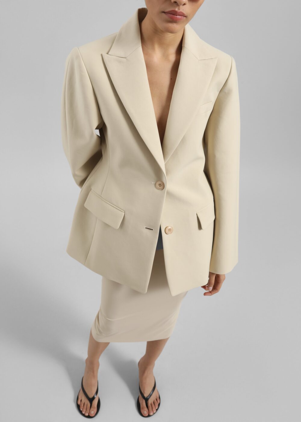 Colette Hourglass Blazer - Beige - Image 4