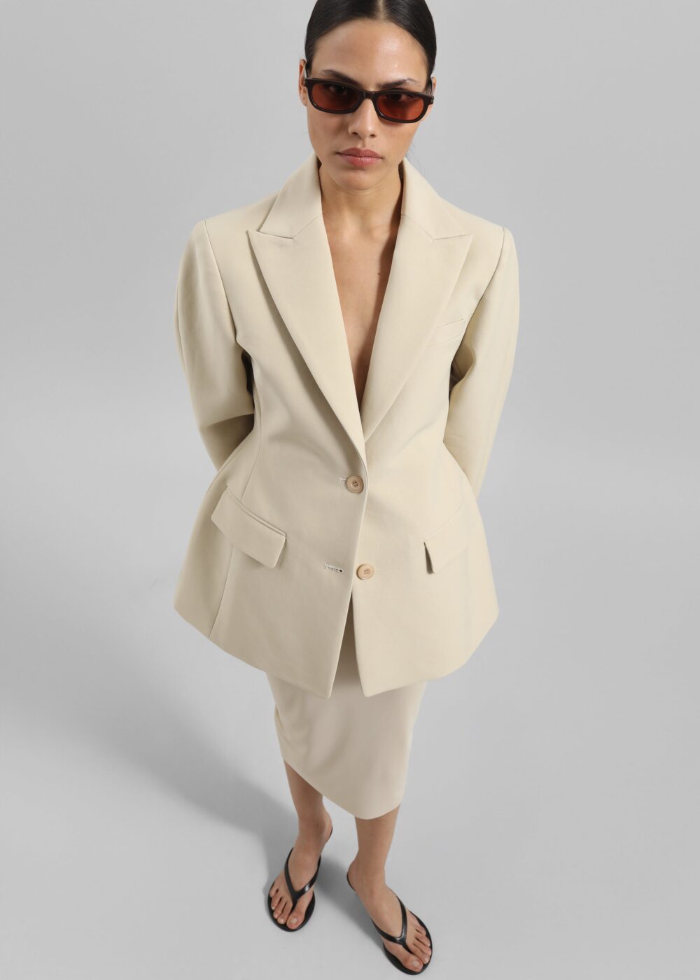 Colette Hourglass Blazer - Beige - Image 3