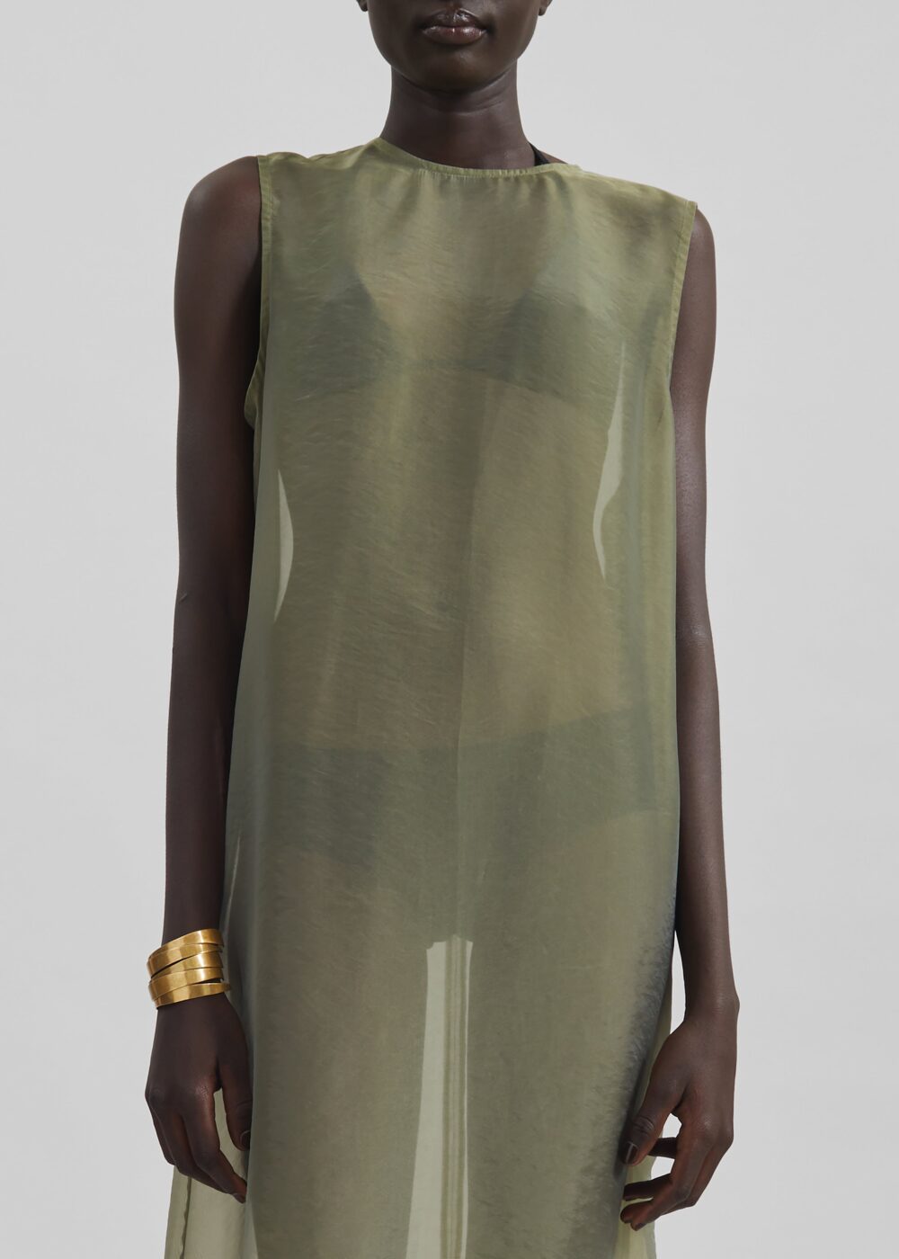 Corindi Sheer Organza Dress - Olive - Image 5