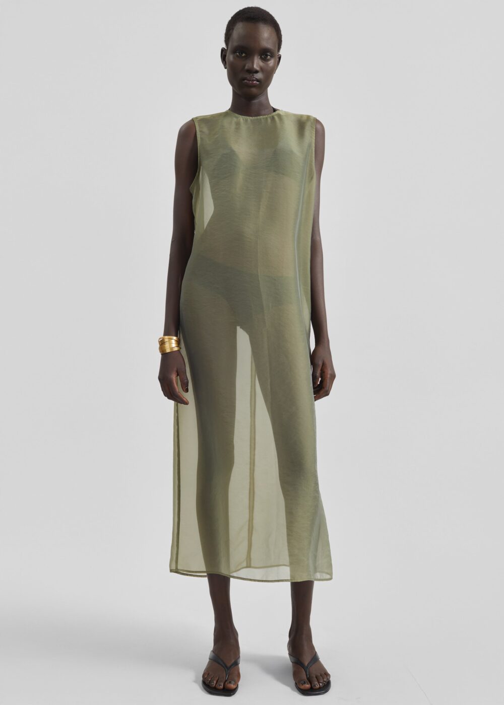 Corindi Sheer Organza Dress - Olive - Image 4