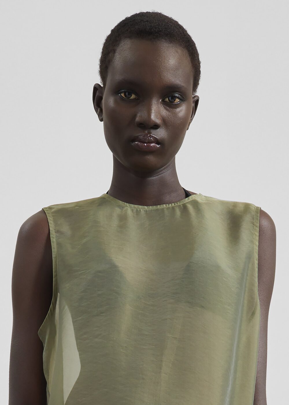 Corindi Sheer Organza Dress - Olive - Image 6
