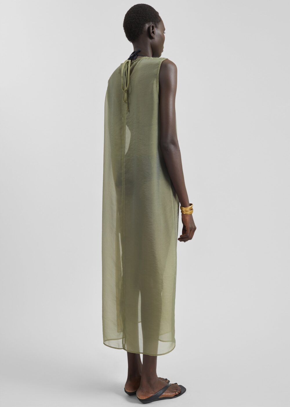 Corindi Sheer Organza Dress - Olive - Image 8