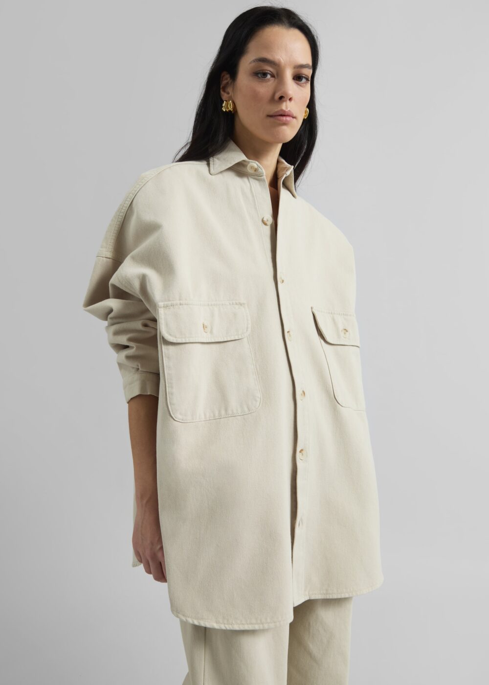 Dallas Denim Overshirt - Sand - Image 3