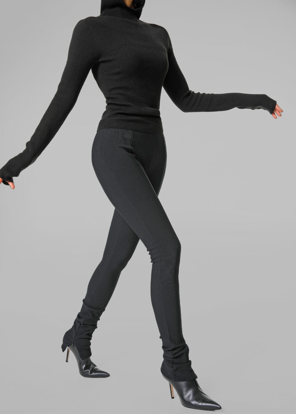 Danae Hooded Knit Top - Black - Image 5