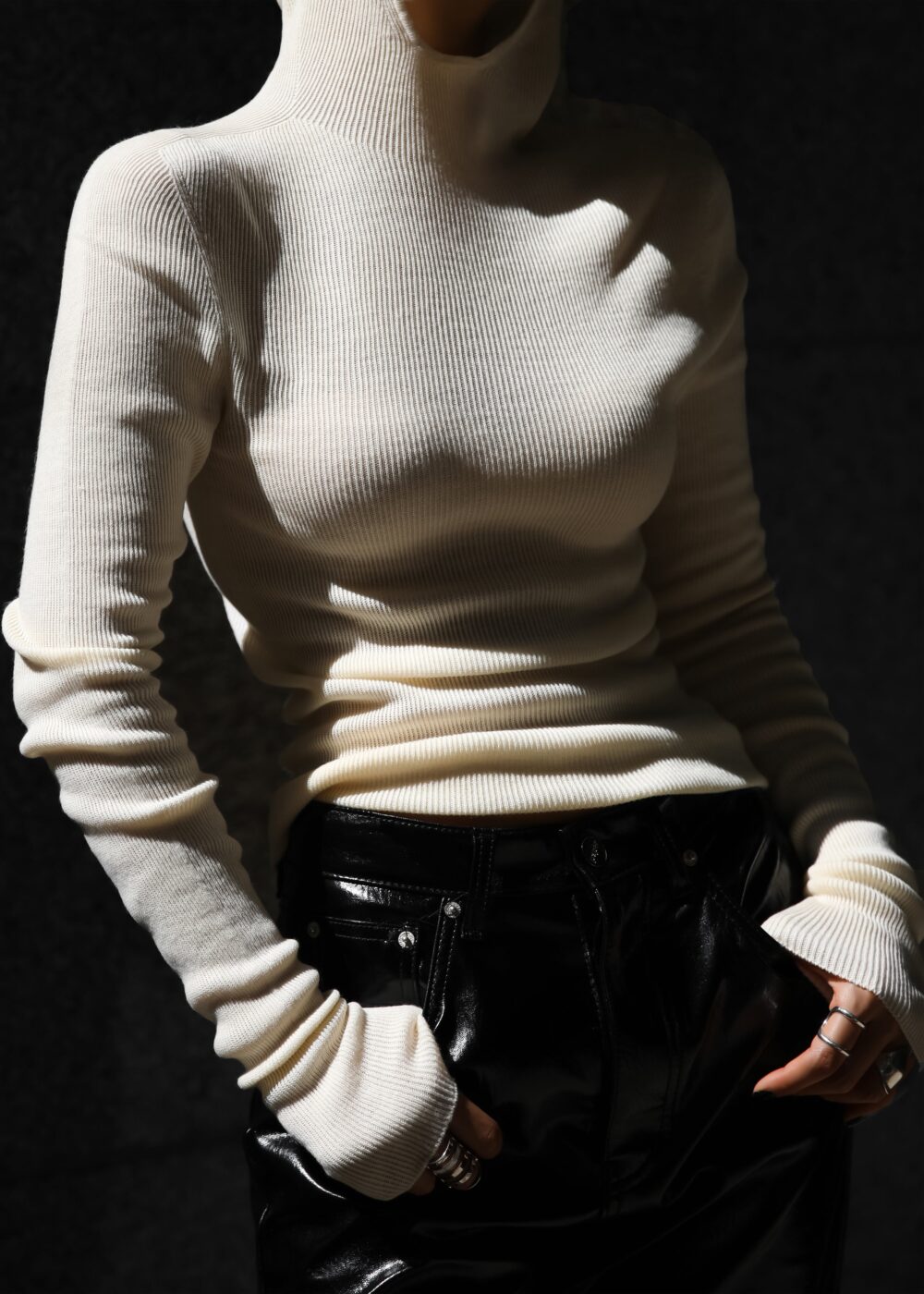 Danae Hooded Knit Top - Off White - Image 3