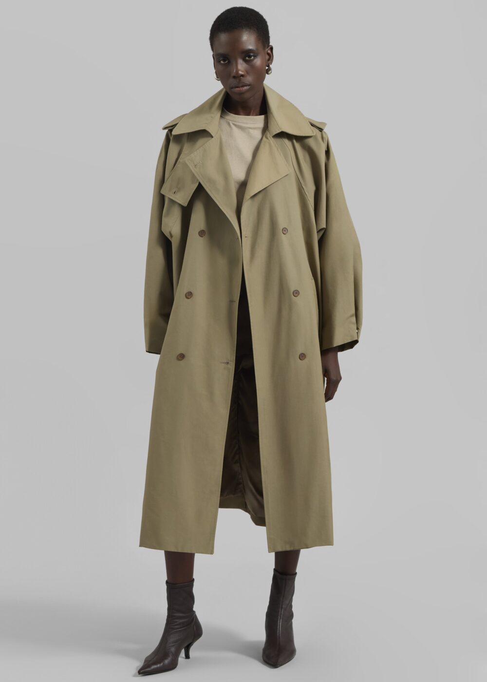 Davos Trench Coat - Pale Olive - Image 5