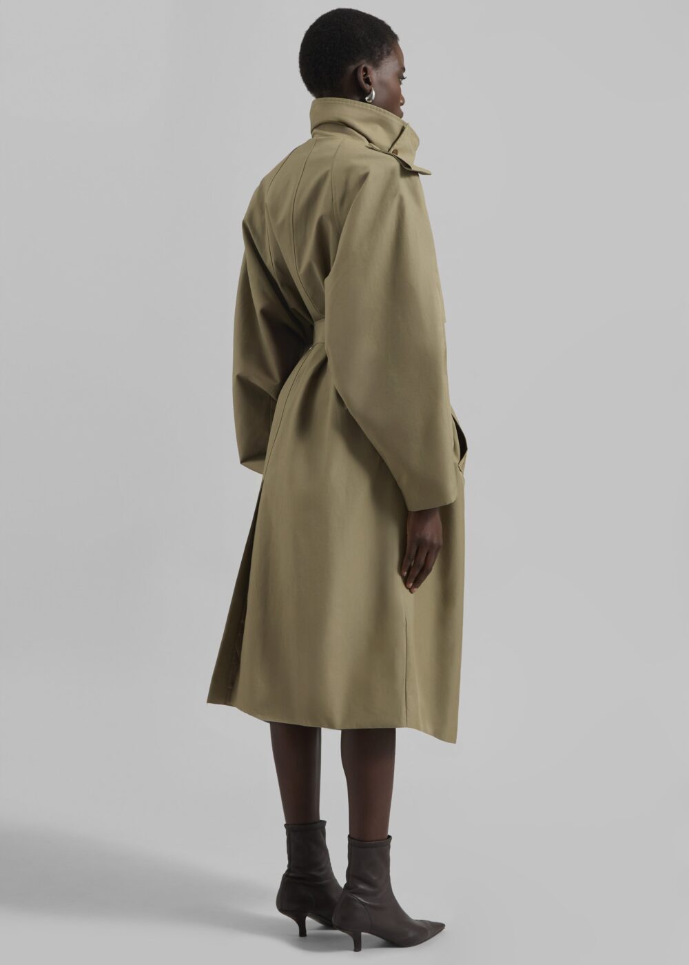 Davos Trench Coat - Pale Olive - Image 7