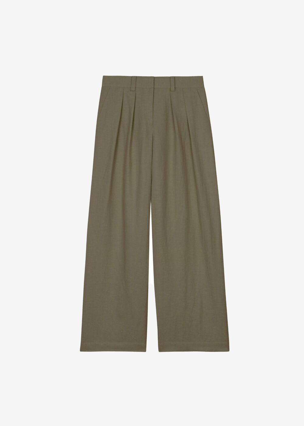 Daytona Pleated Linen Trousers - Khaki - Image 10
