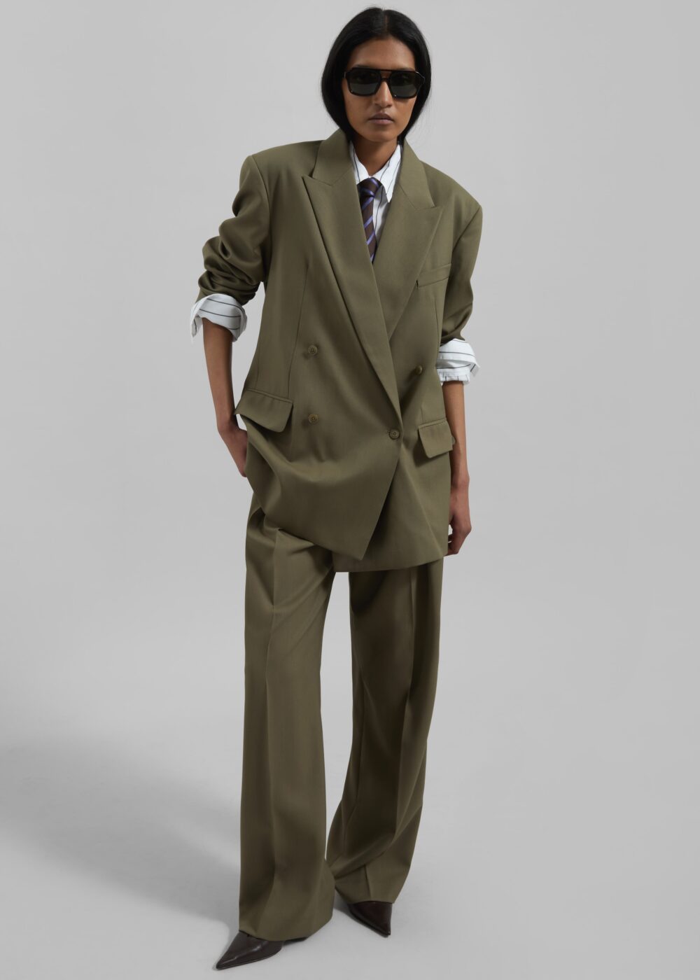Daytona Pleated Trousers - Khaki - Image 4
