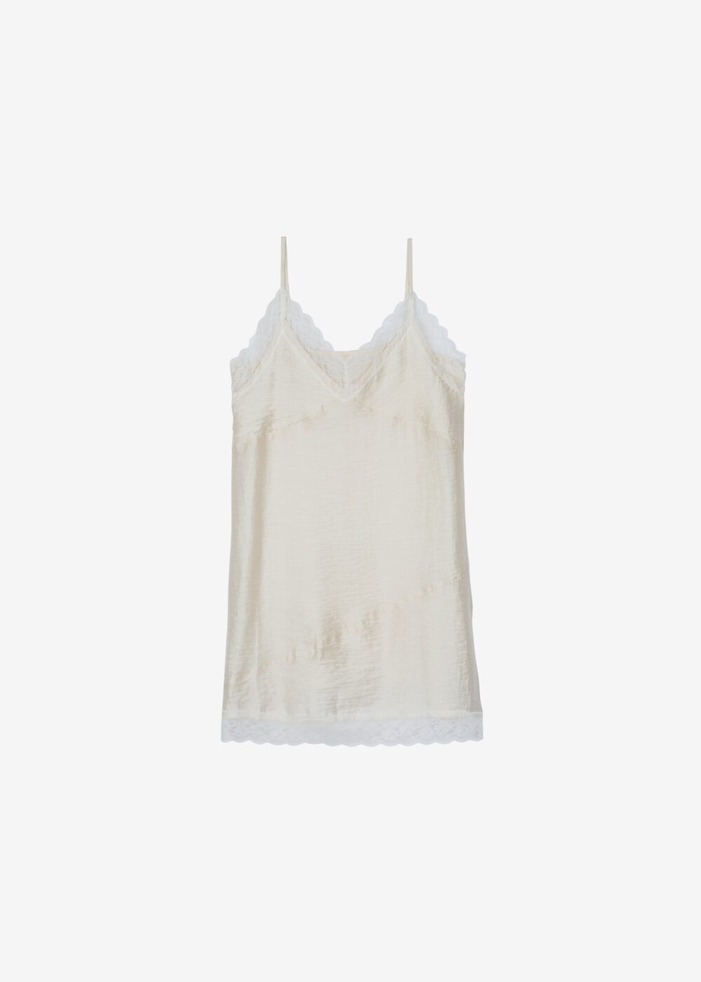 Elvina Lace Trim Slip Dress - Cream - Image 9