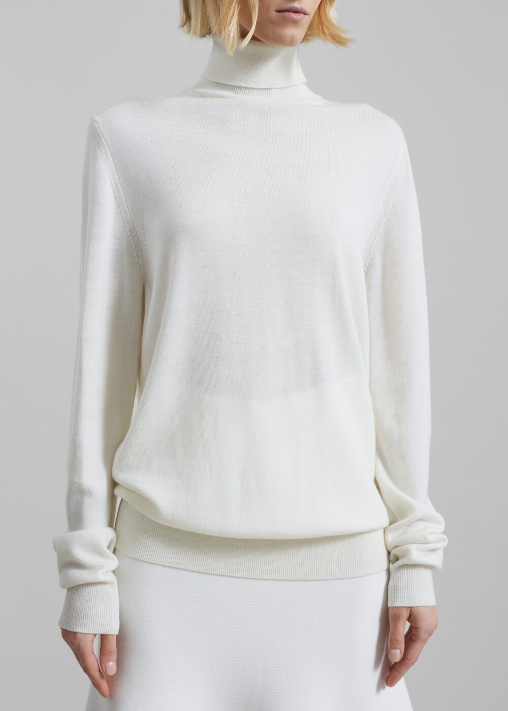 Eve Thin Turtleneck Sweater - Ivory - Image 6