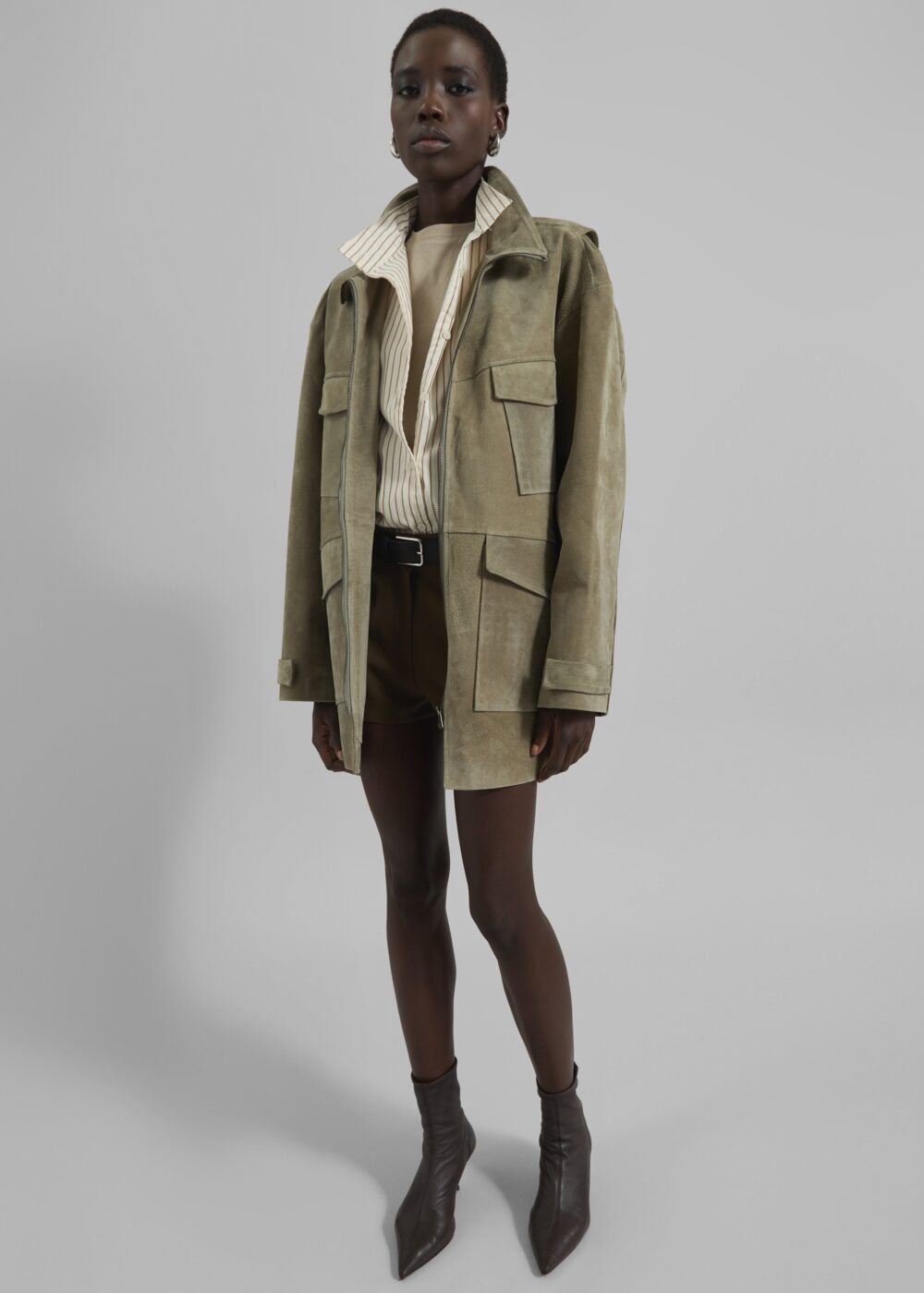 Fennor Suede Jacket - Pale Olive - Image 4
