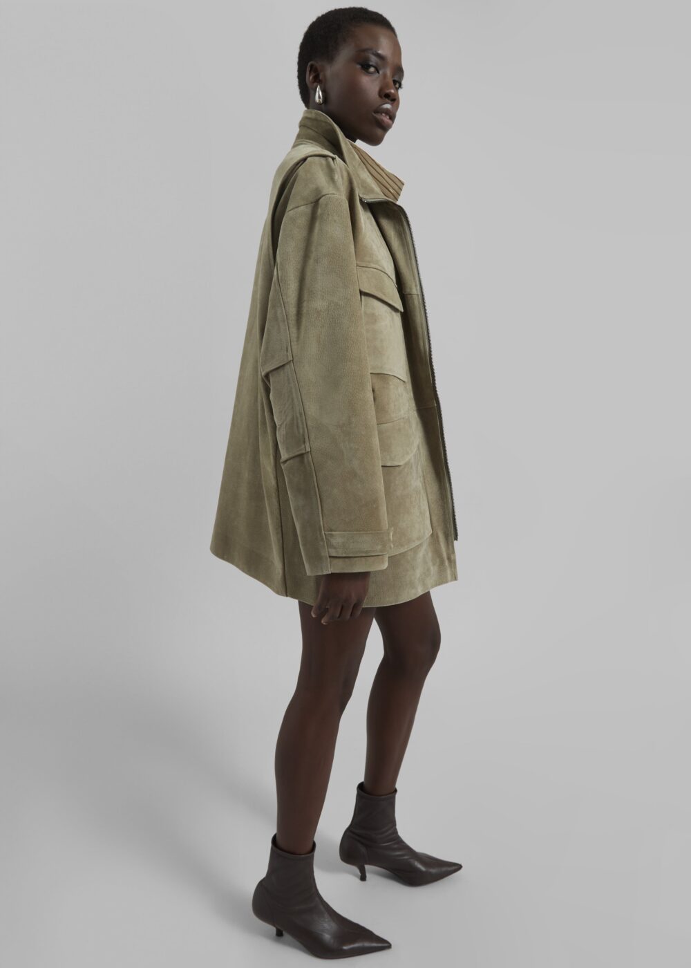 Fennor Suede Jacket - Pale Olive - Image 5