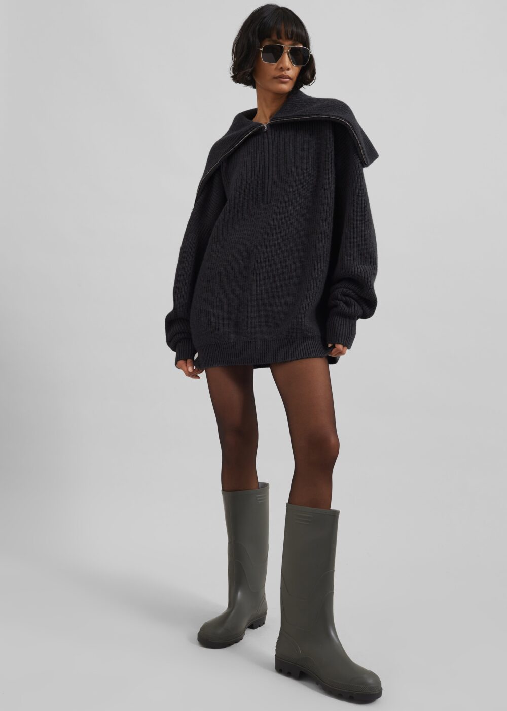 Hazel Oversized Wool Jumper - Dark Grey - Image 3