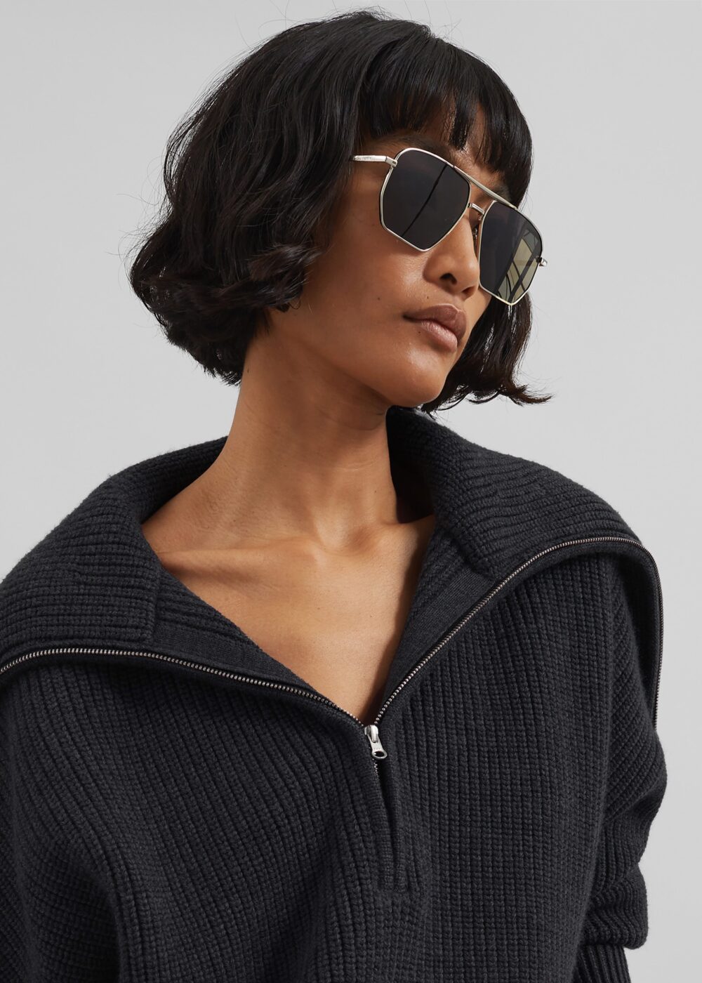 Hazel Oversized Wool Jumper - Dark Grey - Image 5
