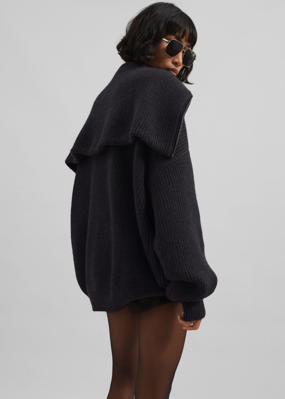 Hazel Oversized Wool Jumper - Dark Grey - Image 9