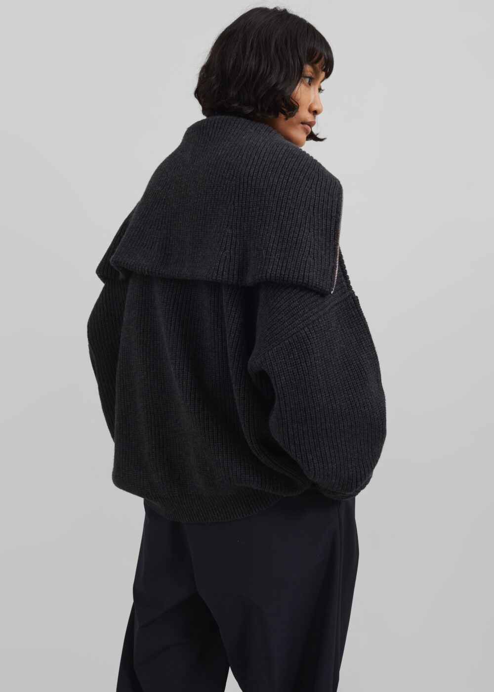 Hazel Oversized Wool Jumper - Dark Grey - Image 17
