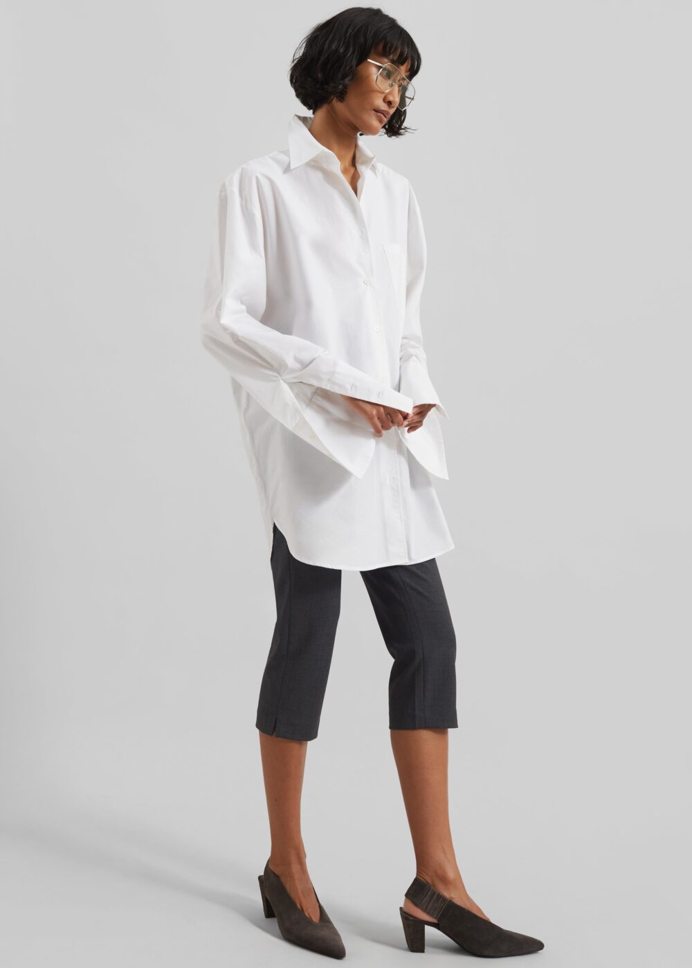 Helen Organic Cotton Long Shirt - White - Image 5