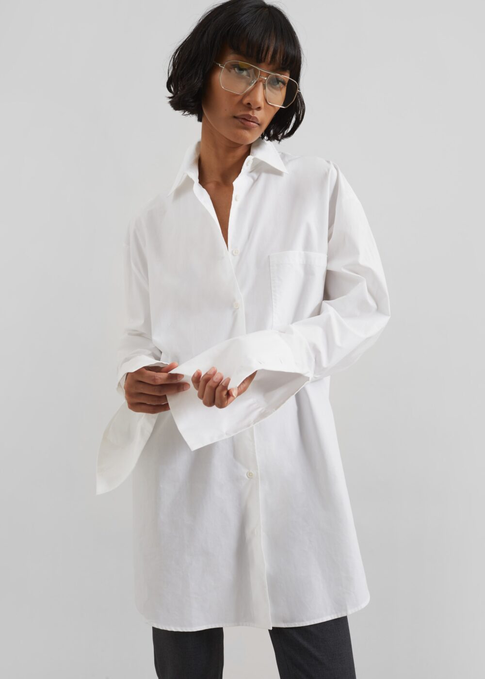 Helen Organic Cotton Long Shirt - White - Image 3