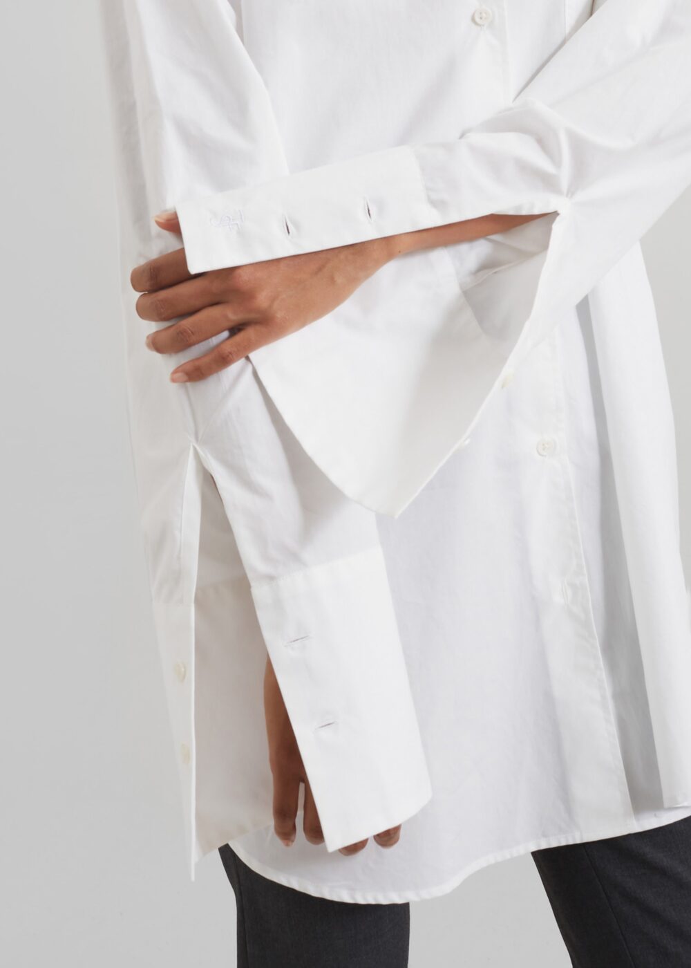 Helen Organic Cotton Long Shirt - White - Image 4