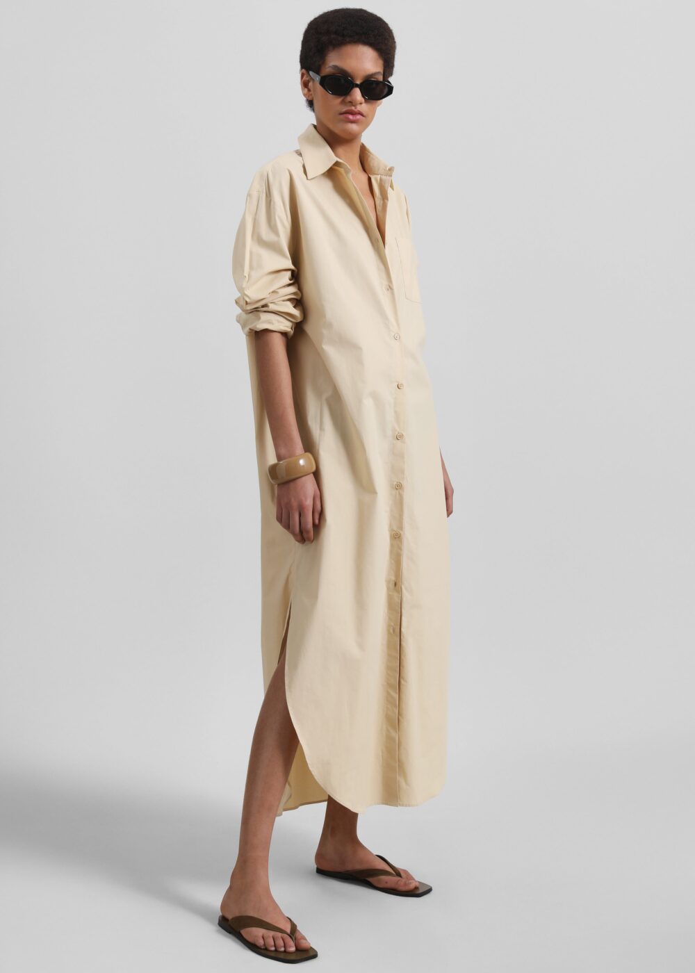 Helena Shirt Dress - Beige - Image 4
