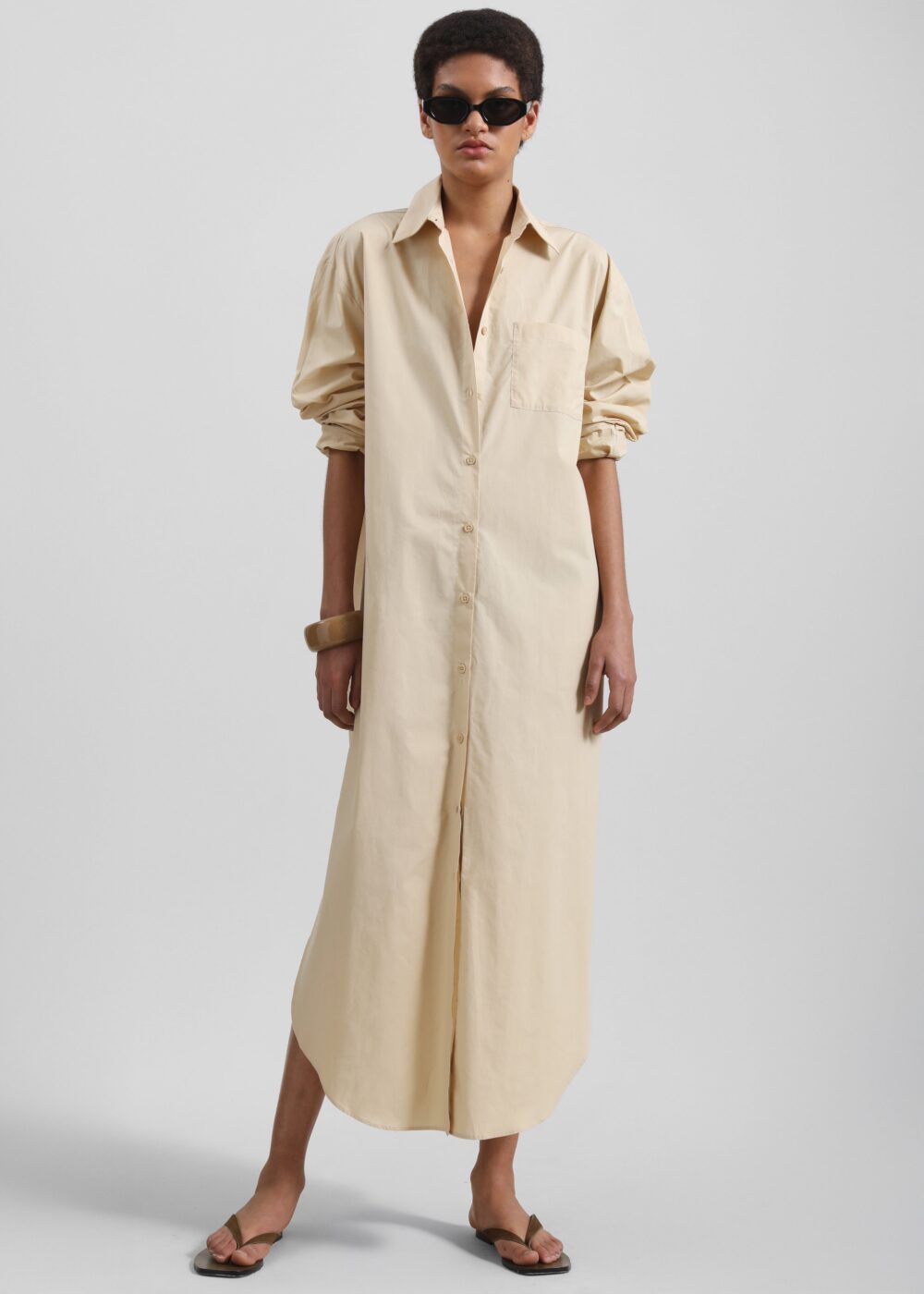 Helena Shirt Dress - Beige - Image 6