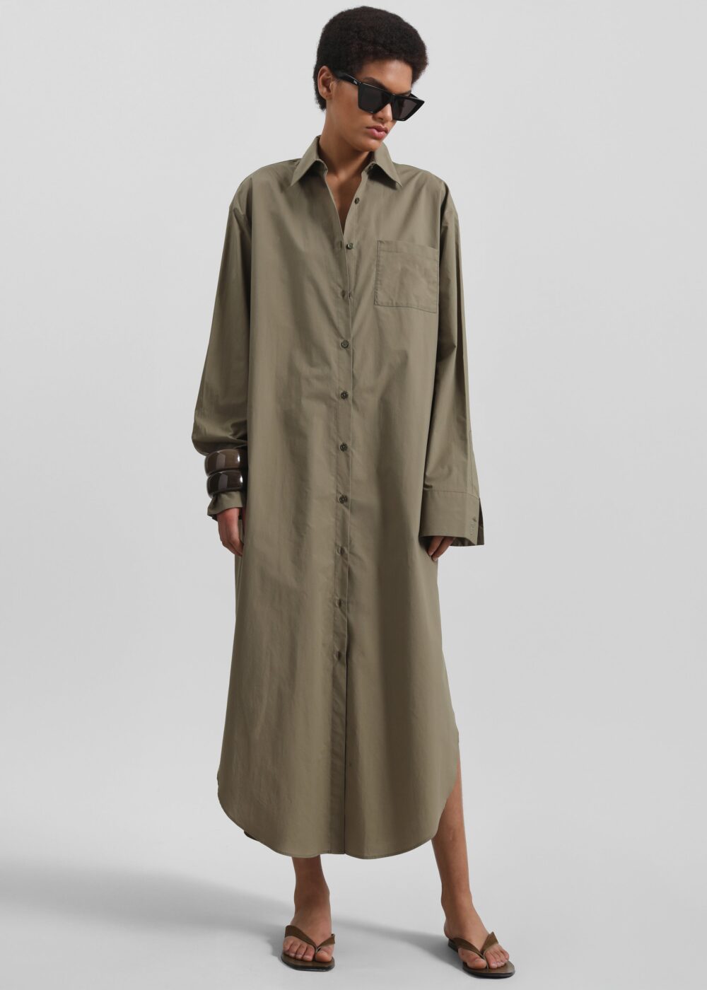 Helena Shirt Dress - Khaki - Image 3