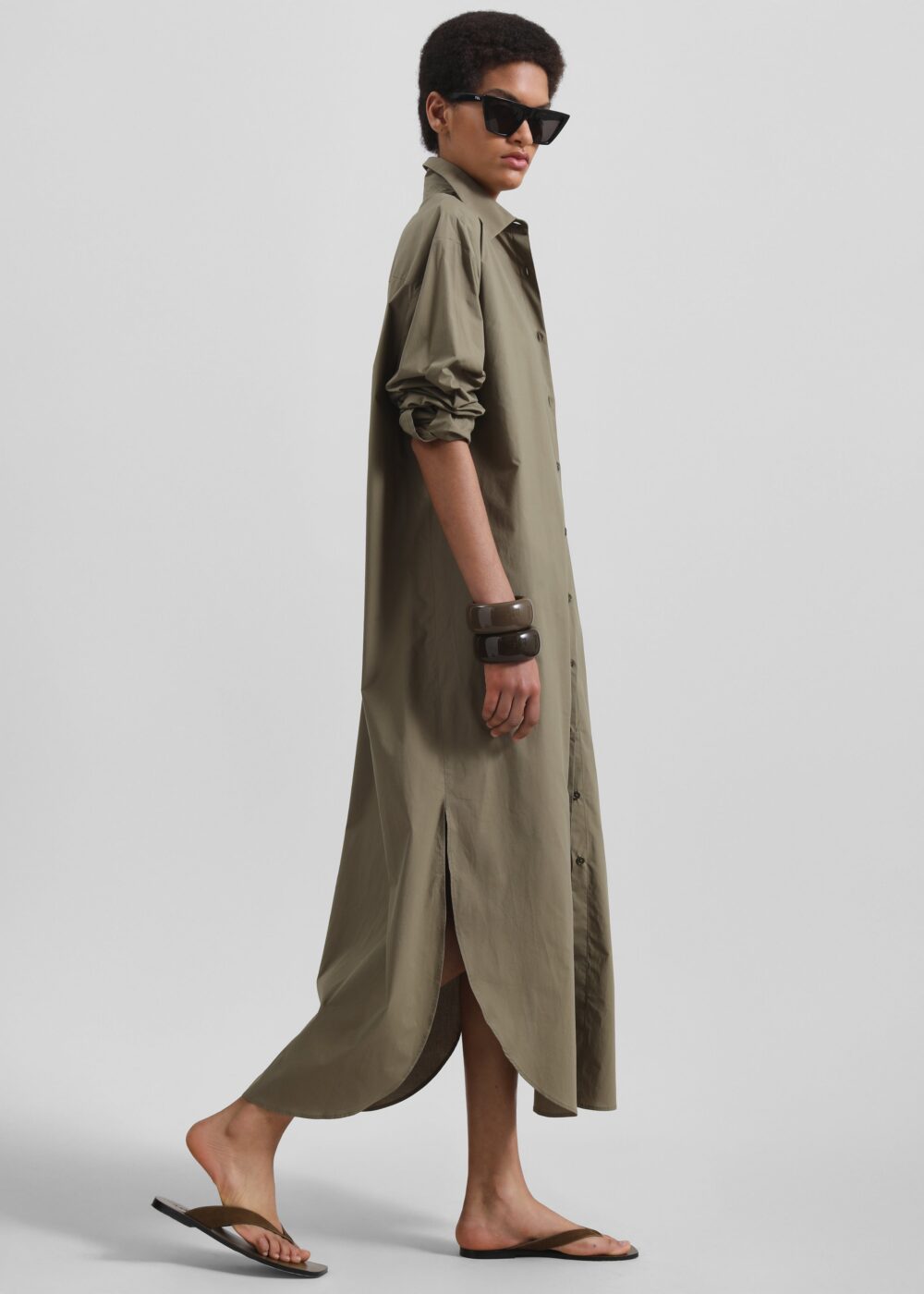 Helena Shirt Dress - Khaki - Image 4