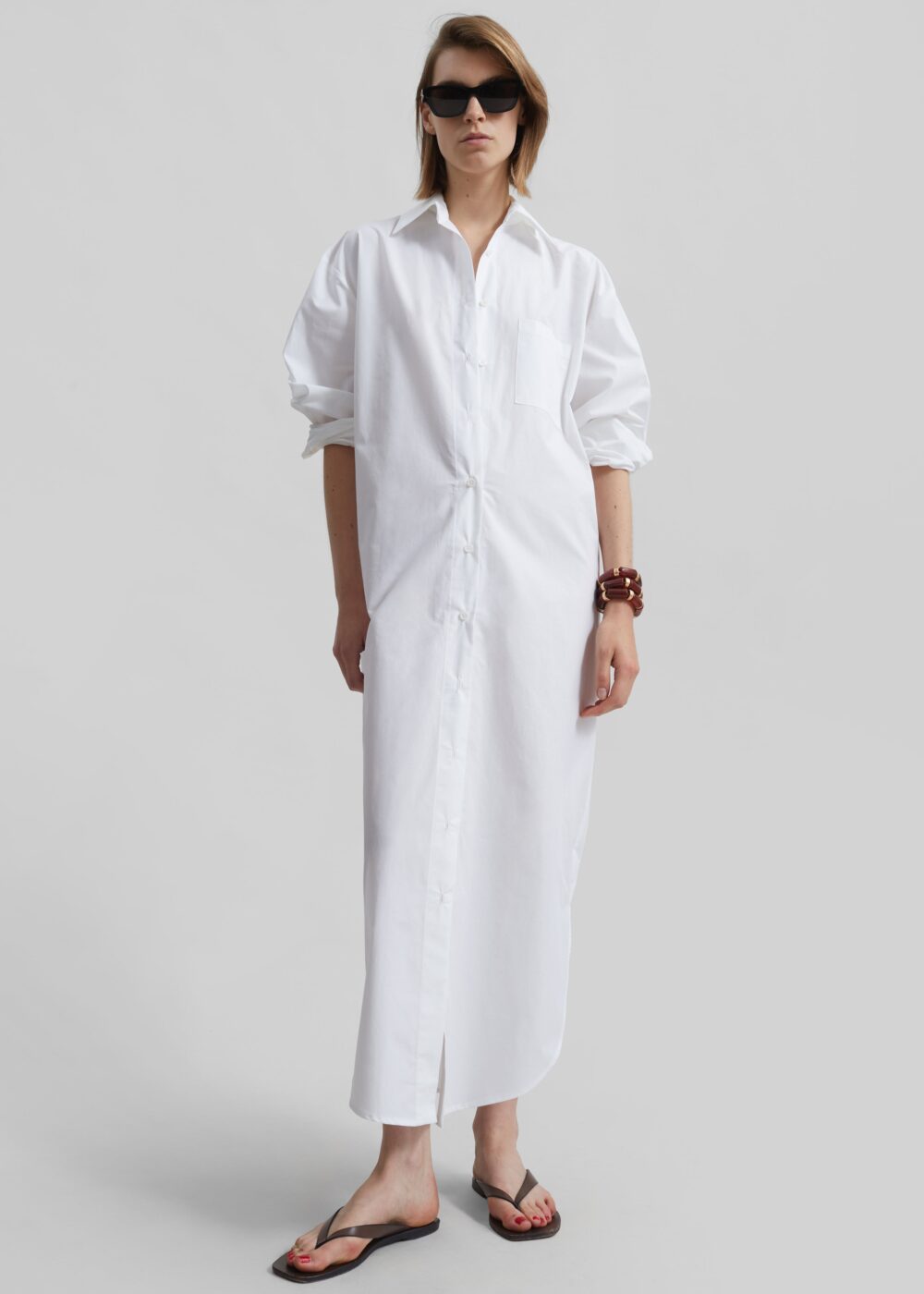 Helena Shirt Dress - White - Image 4