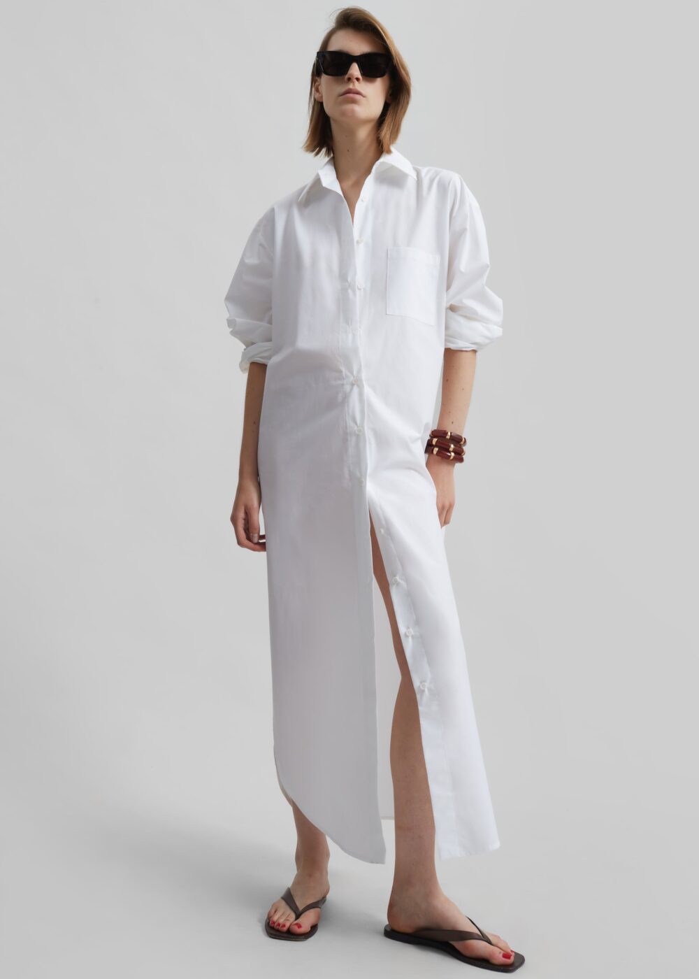 Helena Shirt Dress - White - Image 3