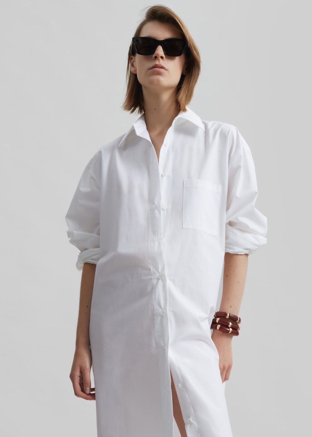 Helena Shirt Dress - White - Image 6
