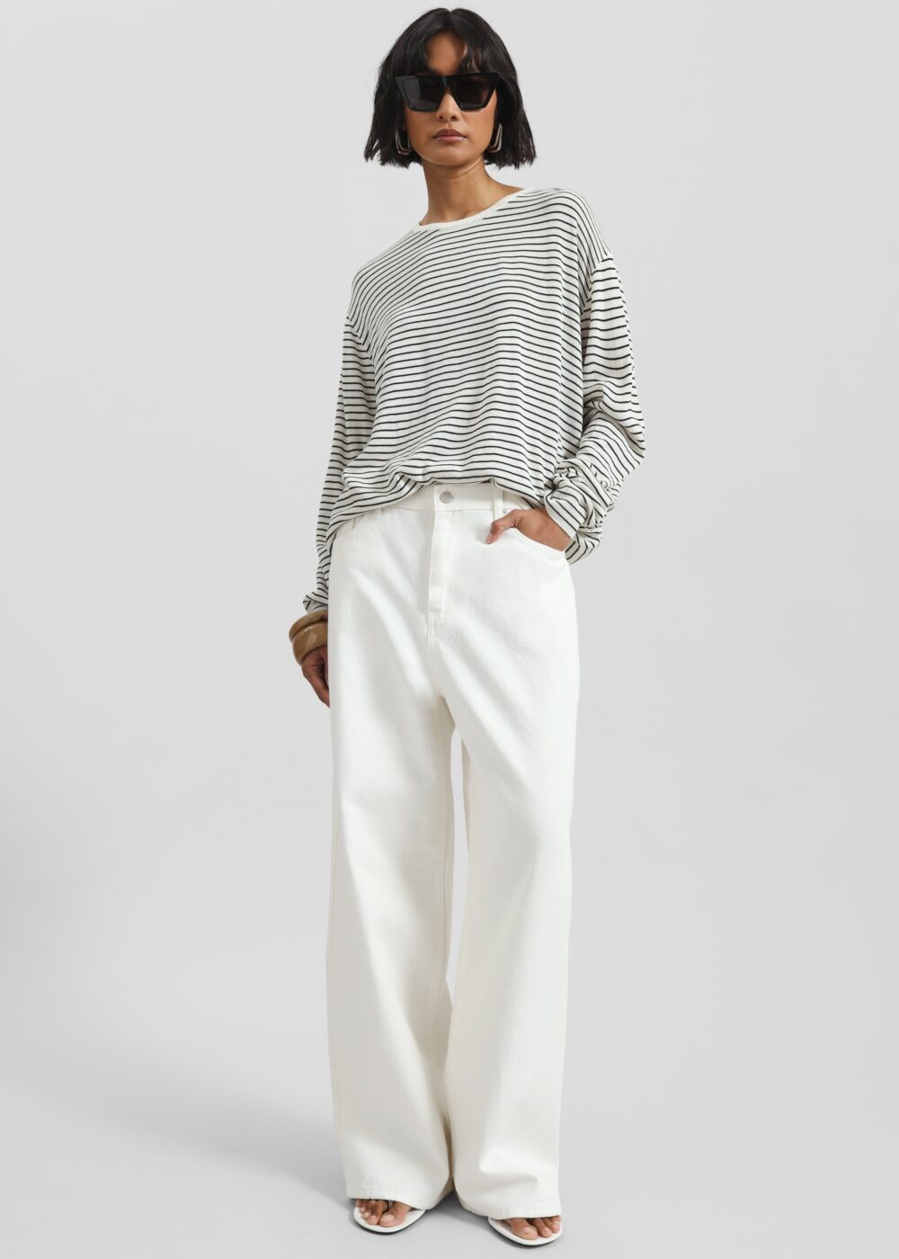 Iven Knit Pullover - White/Black Stripe - Image 7