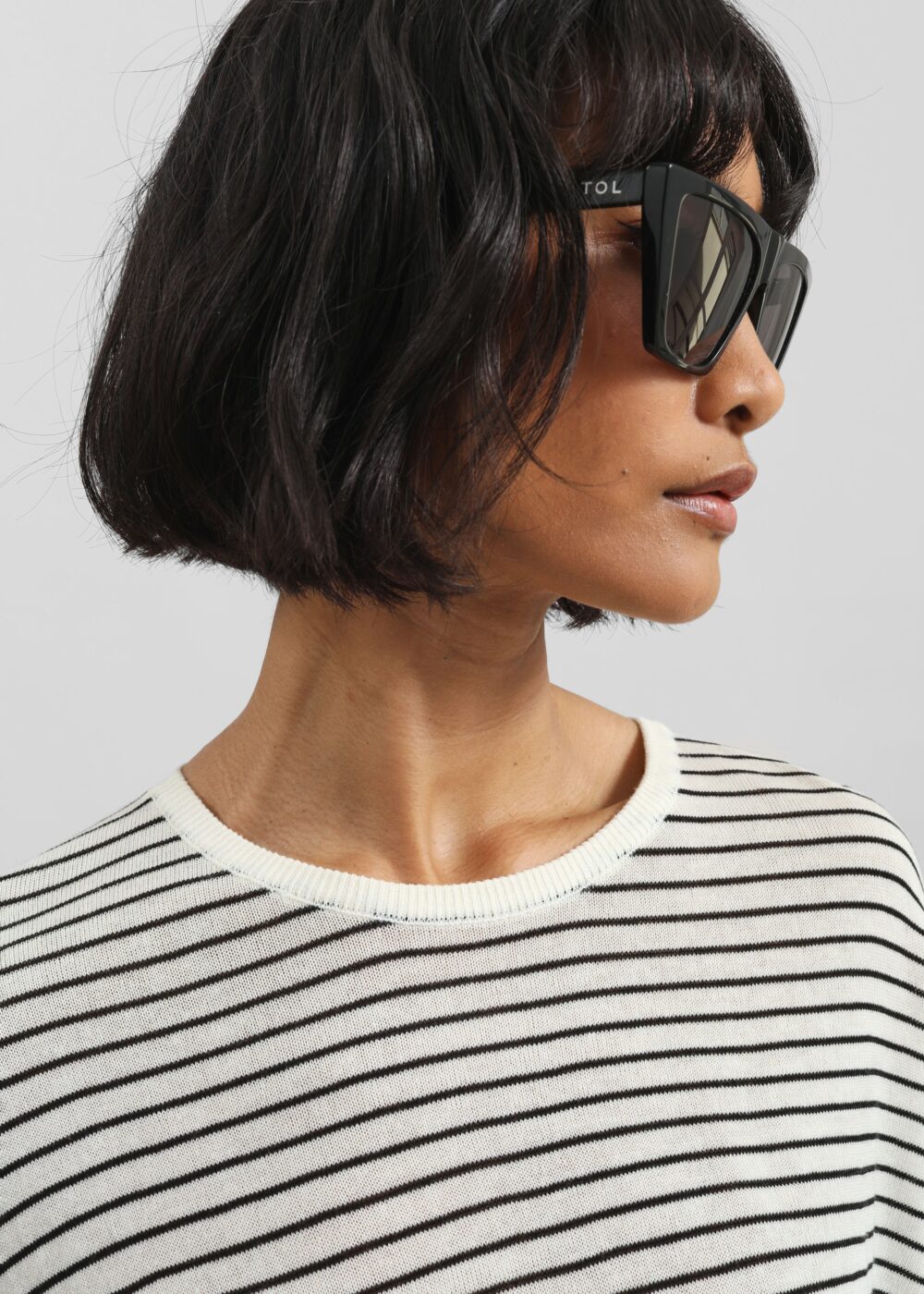 Iven Knit Pullover - White/Black Stripe - Image 3