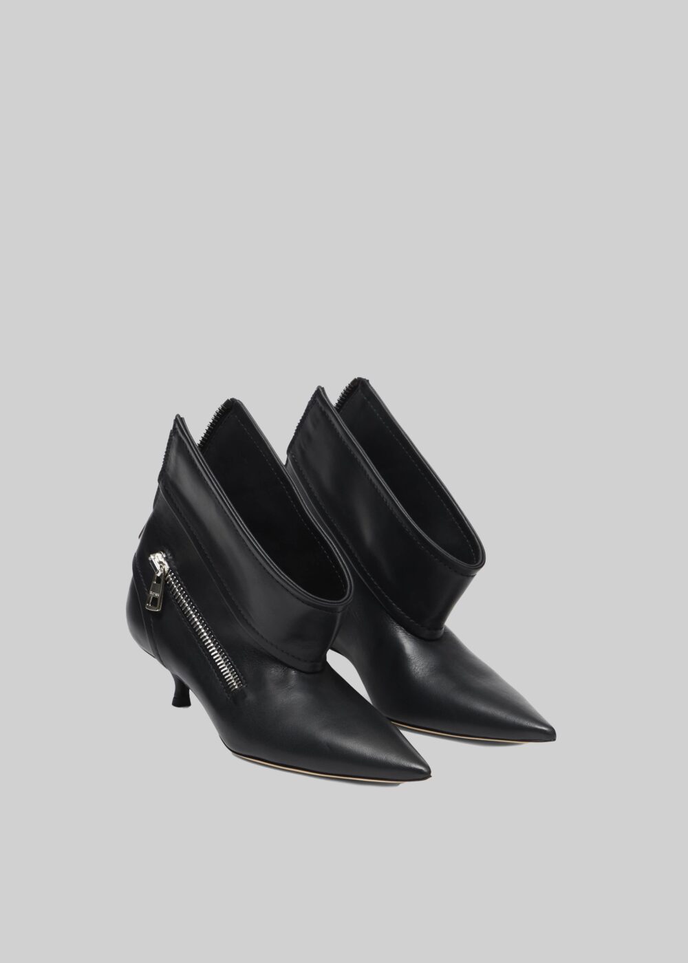JW Anderson Kitten Heel Biker Boots - Black - Image 5