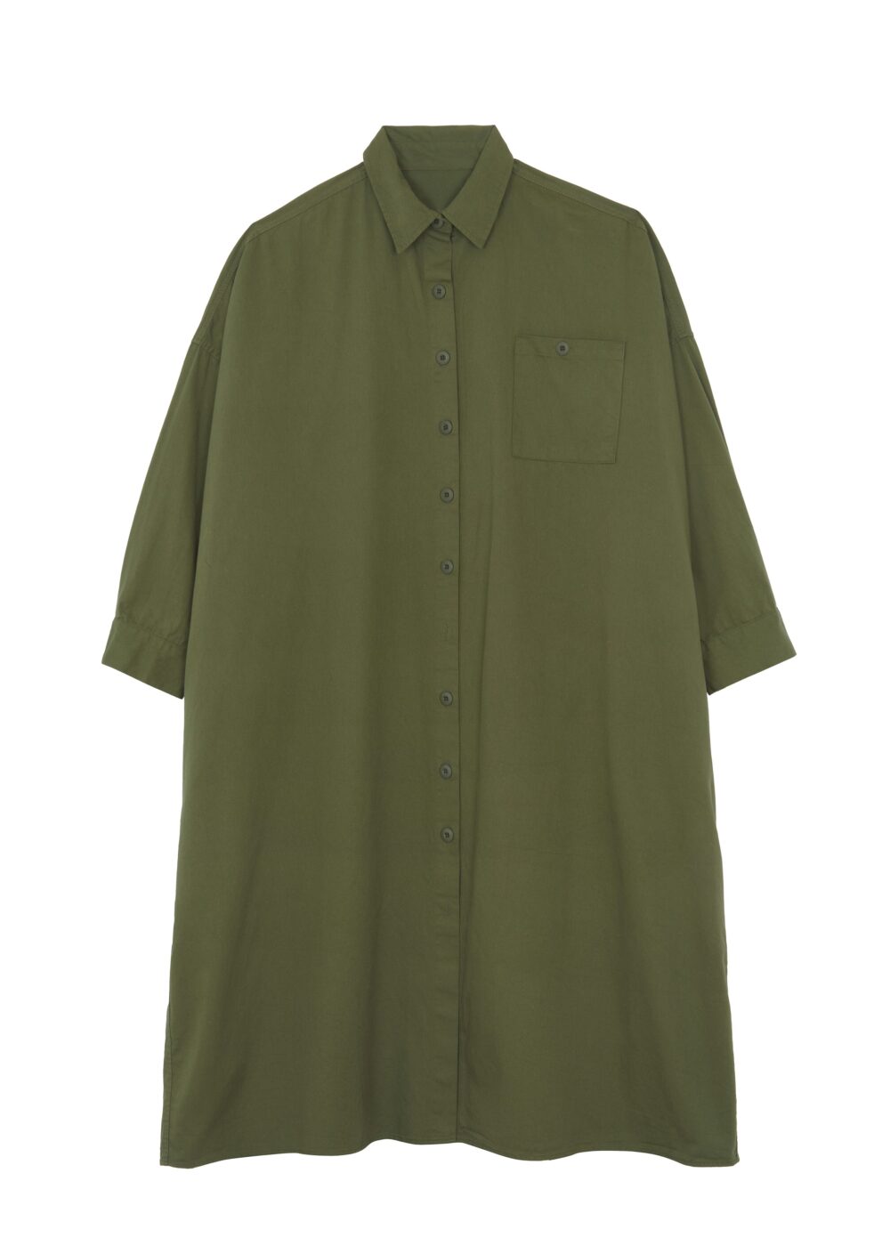 Kason Oversized Shirt Dress - Dark Olive - Image 8