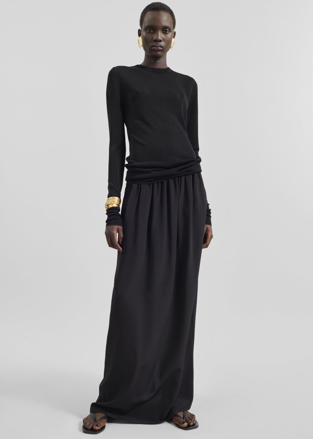 Kazel Thin Knit Top - Black - Image 3