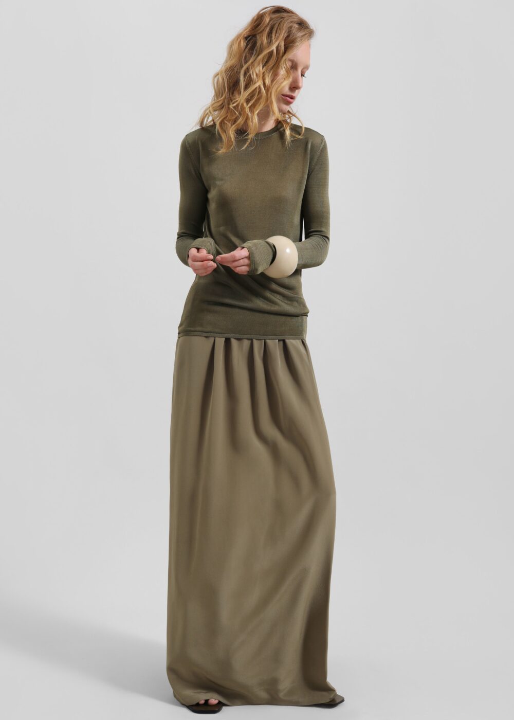 Kazel Thin Knit Top - Khaki - Image 8