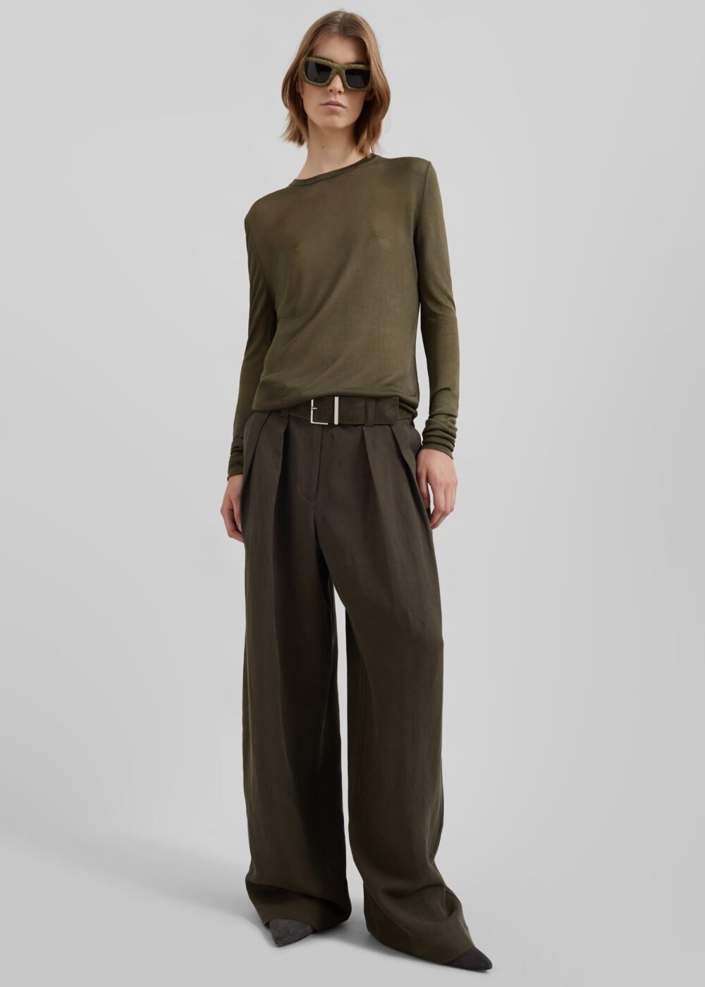 Kazel Thin Knit Top - Khaki - Image 7