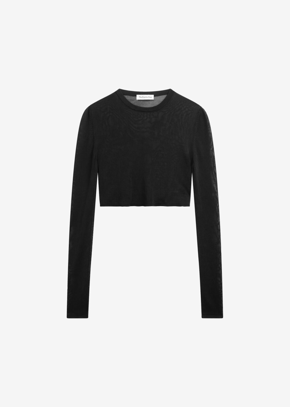 Kazel Cropped Thin Knit Top - Black - Image 13