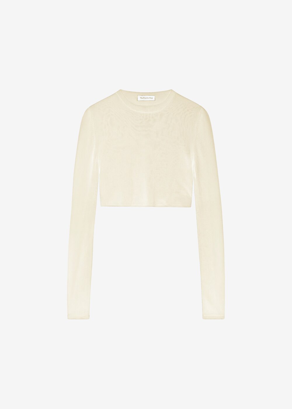 Kazel Cropped Thin Knit Top - Pale Yellow - Image 6