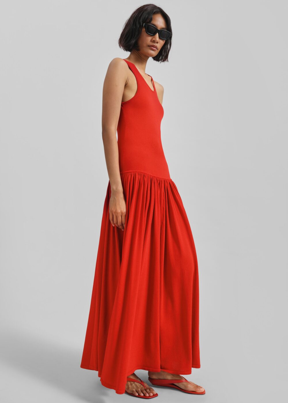 Loulou de Saison Jada Long Jersey Dress - Red - Image 4