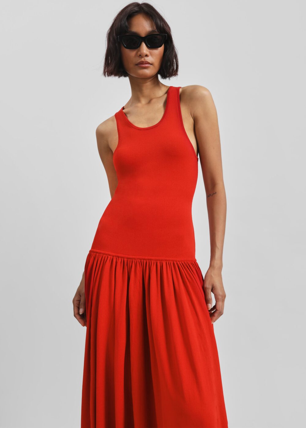 Loulou de Saison Jada Long Jersey Dress - Red - Image 3