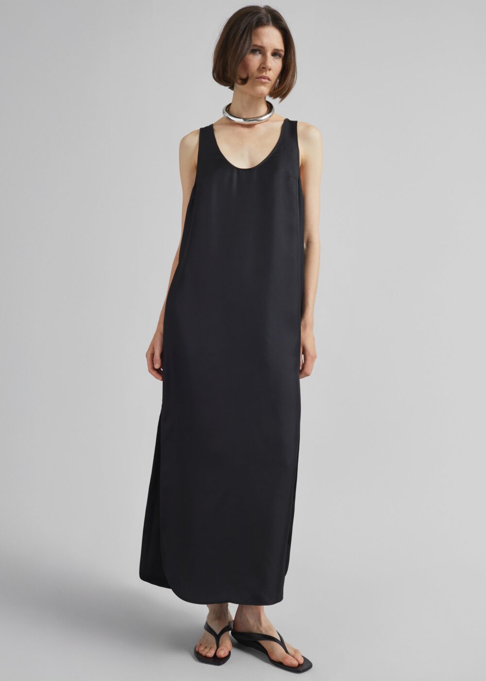Loulou de Saison Nada Silk Long Dress - Black - Image 3