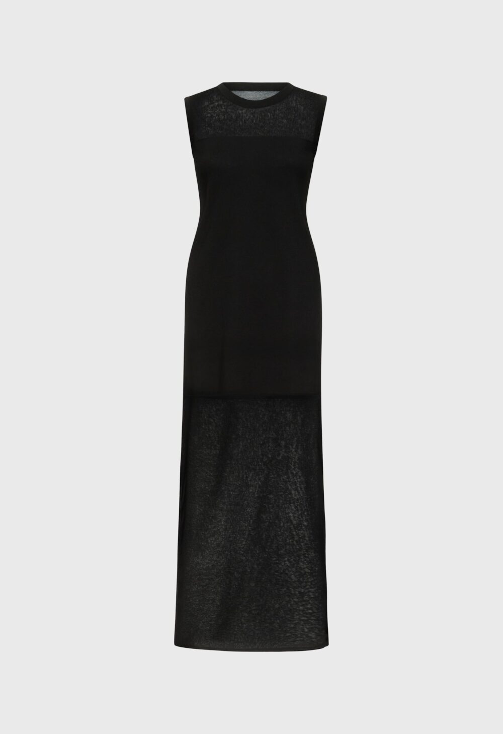 Loulou de Saison Philae Sheer Jersey Dress - Black - Image 7