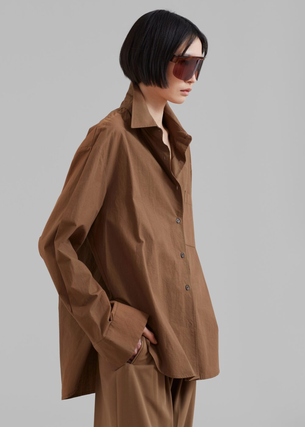 Lui Organic Cotton Shirt - Chocolate - Image 8